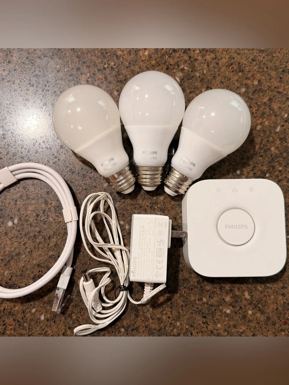Philips White Smart LED Bulb Kit with Bridge and Cables